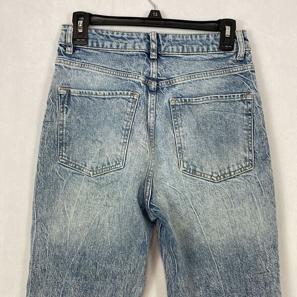 We The free Zuri Hi Rise Buttonfly Mom Jean. Blue Acid Wash. Size 27. - Picture 11 of 15